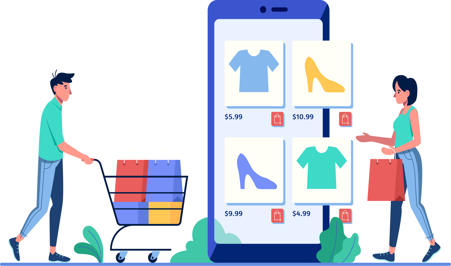 Shopping Online Illustration